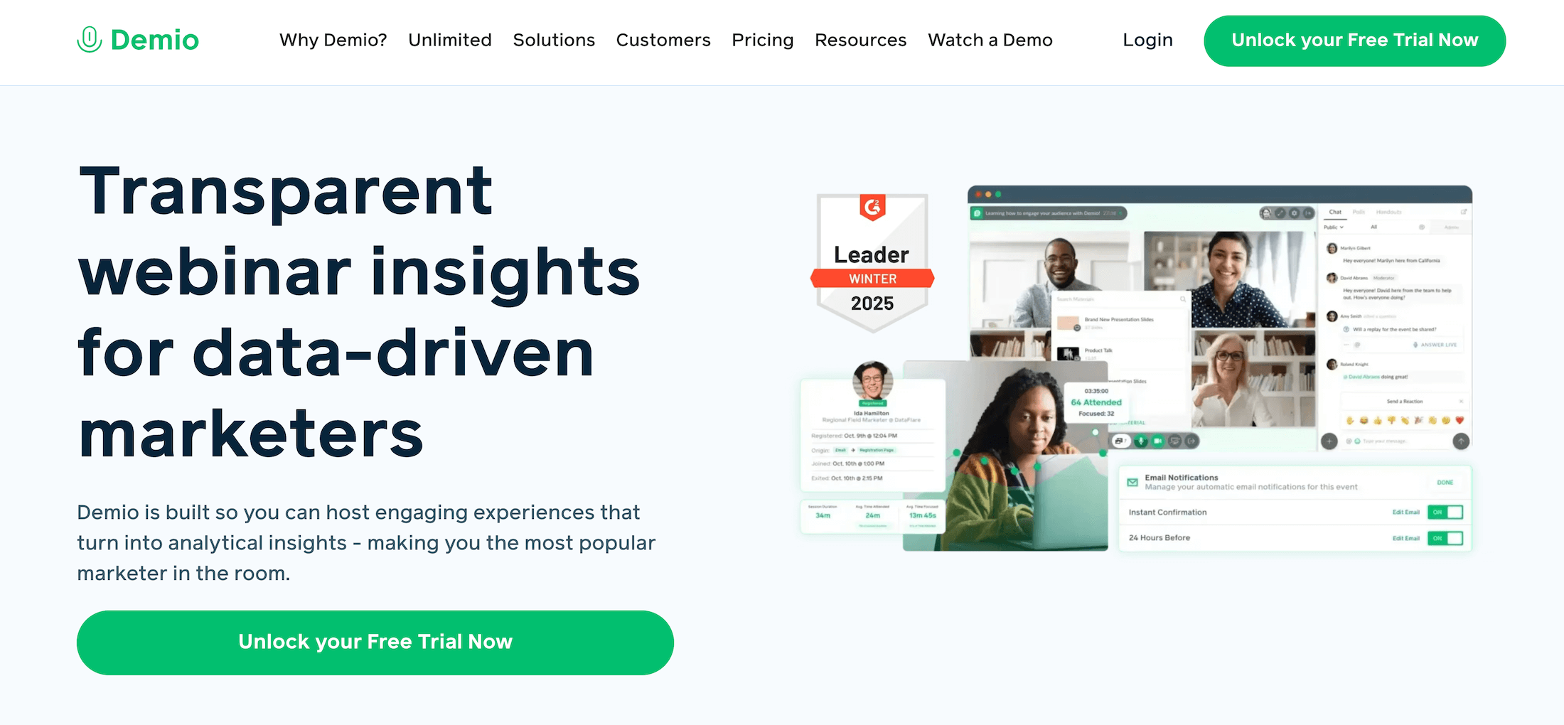 Demio homepage