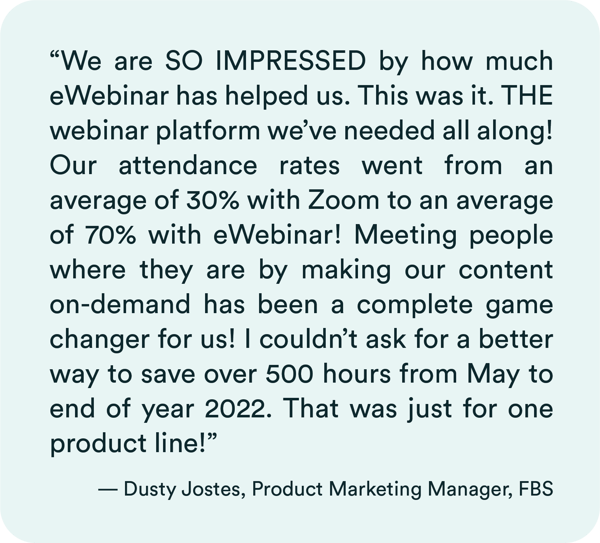 Dusty Jones Quote, Director de Marketing de Producto, FBS