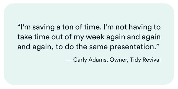 Testimonio del eWebinar de Carly Adams