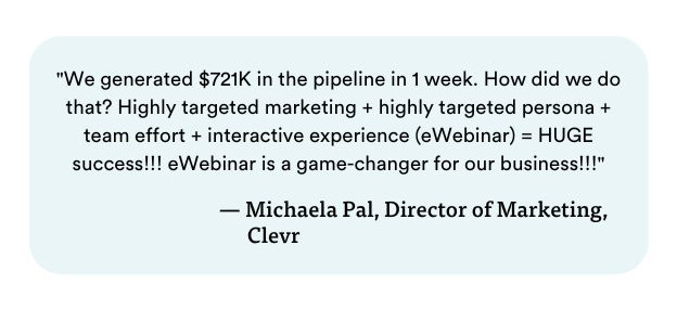 Cita de Michaela Pal, Directora de Marketing, Clevr 