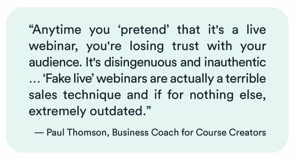 Curso en línea para creadores de cursos y seminarios en línea, testimonio de Paul Thomson