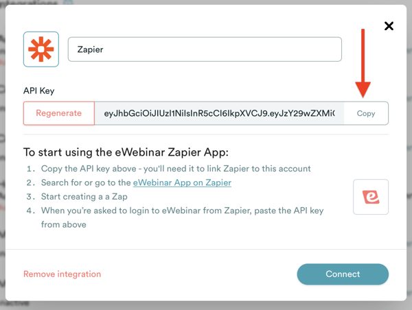 Diálogo de Zapier