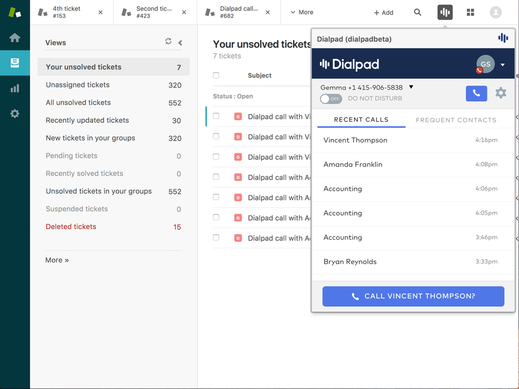 Zendesk-Dialpad-integration