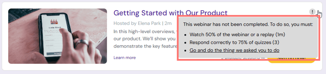 completion instructions series