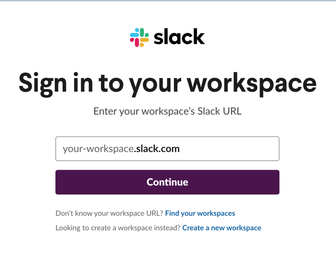 Indicación de eWebinar para iniciar sesión en Slack 