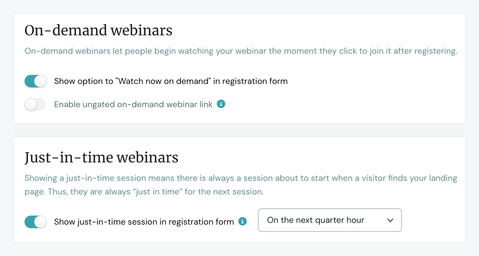 eWebinar on-demand and just-in-time webinar options