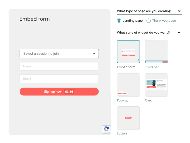 registro - widgets v3
