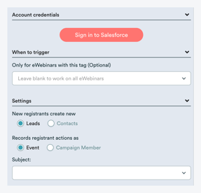 configuración de la integración de salesforce