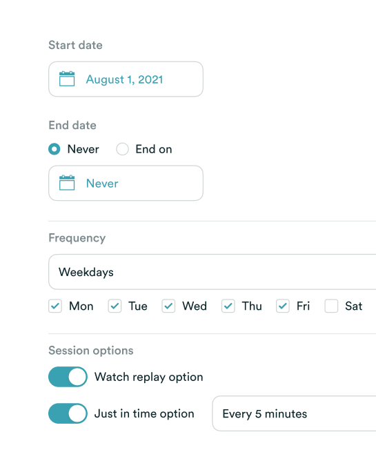 Horario del eWebinar